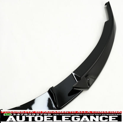 Front bumper additional spoiler suitable for BMW 3 Series E92 E93 (2006-2009) Coupe Cabrio Piano Black 