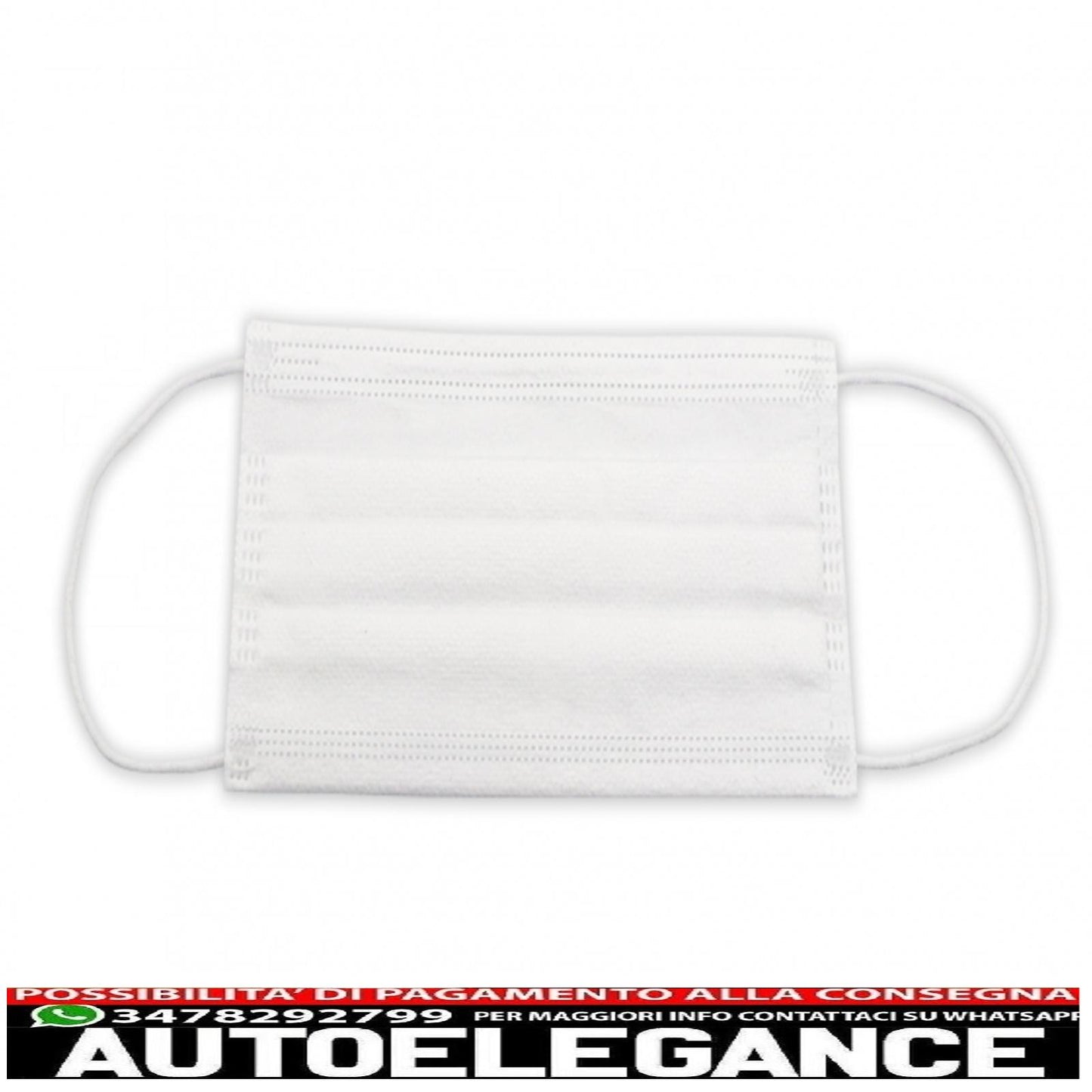 confezione da 50 mascherine protettive monouso con pieghe 3 strati unisex con fascia piegabile AUTOELEGANCERICAMBI