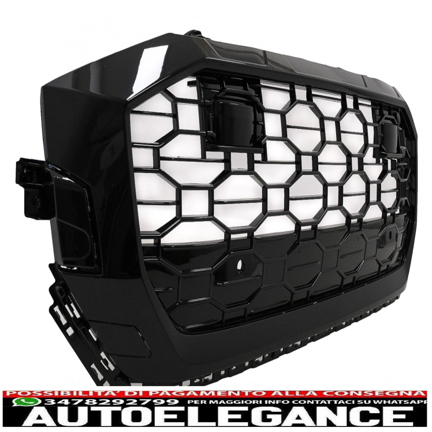 griglia anteriore centrale adatta per audi q8 (2018-up) design sportivo pianoforte nero