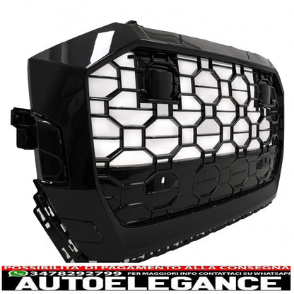 griglia anteriore centrale adatta per audi q8 (2018-up) design sportivo pianoforte nero