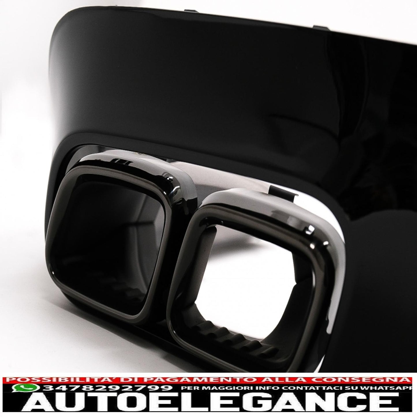 diffusore posteriore con terminali di scarico neri adatto per mercedes classe cls c257 sport line (2018-up) design cls63