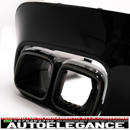 diffusore posteriore con terminali di scarico neri adatto per mercedes classe cls c257 sport line (2018-up) design cls63