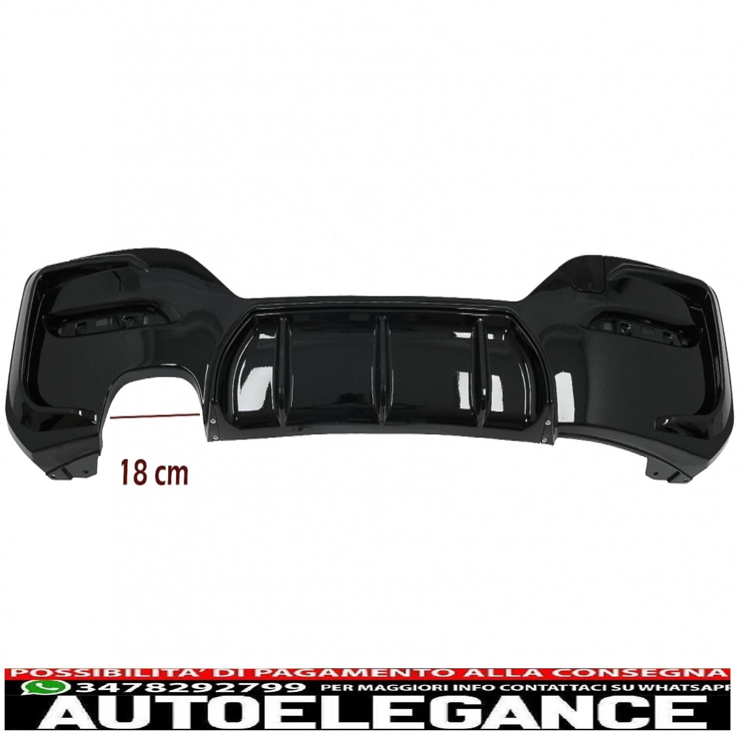spoiler paraurti posteriore mantovana diffusore sinistro doppia uscita adatto per bmw serie 1 f20 f21 lci (2015-2019) nero pianoforte