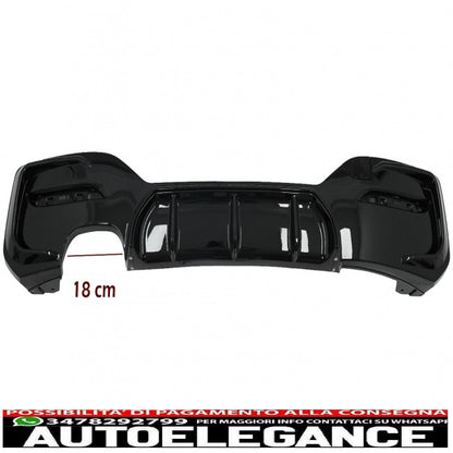 spoiler paraurti posteriore mantovana diffusore sinistro doppia uscita adatto per bmw serie 1 f20 f21 lci (2015-2019) nero pianoforte