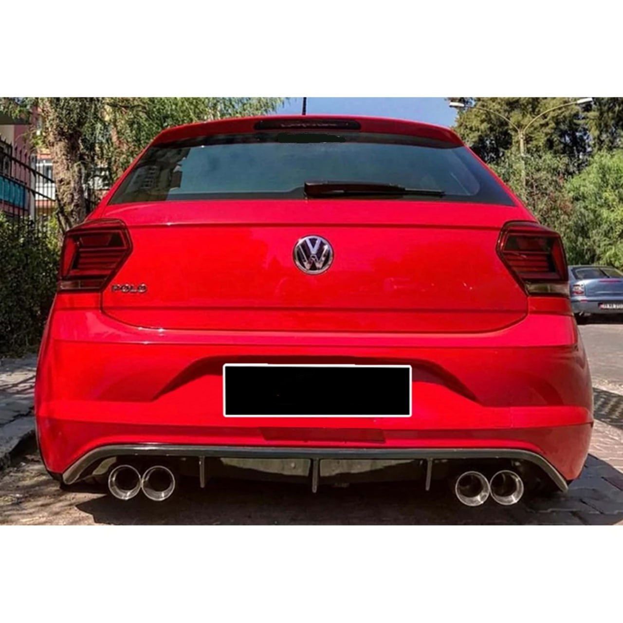 DIFFUSORE ADATTO PER VW POLO AW1 2018-2021 STANDARD LOOK R LINE NERO LUCIDO 0773