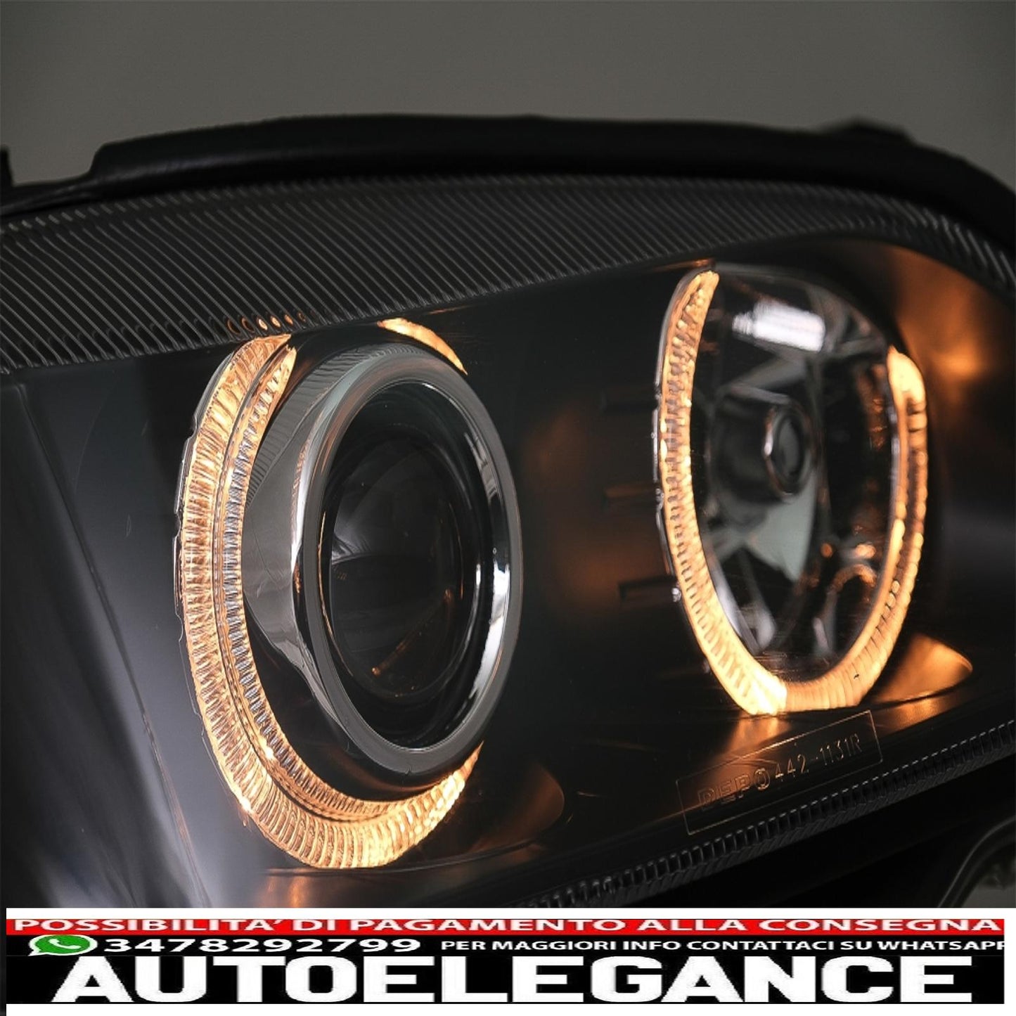 black angel eye headlights with front grille without badge for opel vauxhall astra g (1998-2004) left or right hand drive 