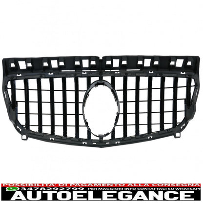 central grille suitable for mercedes a-class w176 (2012-08.2015) a45 gt-r design panamericana all black