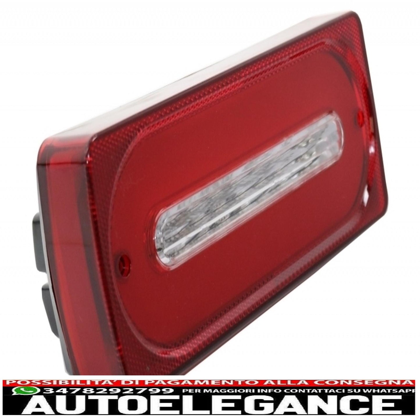 Barra luminosa fanali posteriori full led con fendinebbia e indicatori di direzione adatti per mercedes classe g w463 (1989-2015) indicatori di direzione sequenziali dinamici rossi AUTOELEGANCERICAMBI