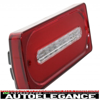 Barra luminosa fanali posteriori full led con fendinebbia e indicatori di direzione adatti per mercedes classe g w463 (1989-2015) indicatori di direzione sequenziali dinamici rossi AUTOELEGANCERICAMBI