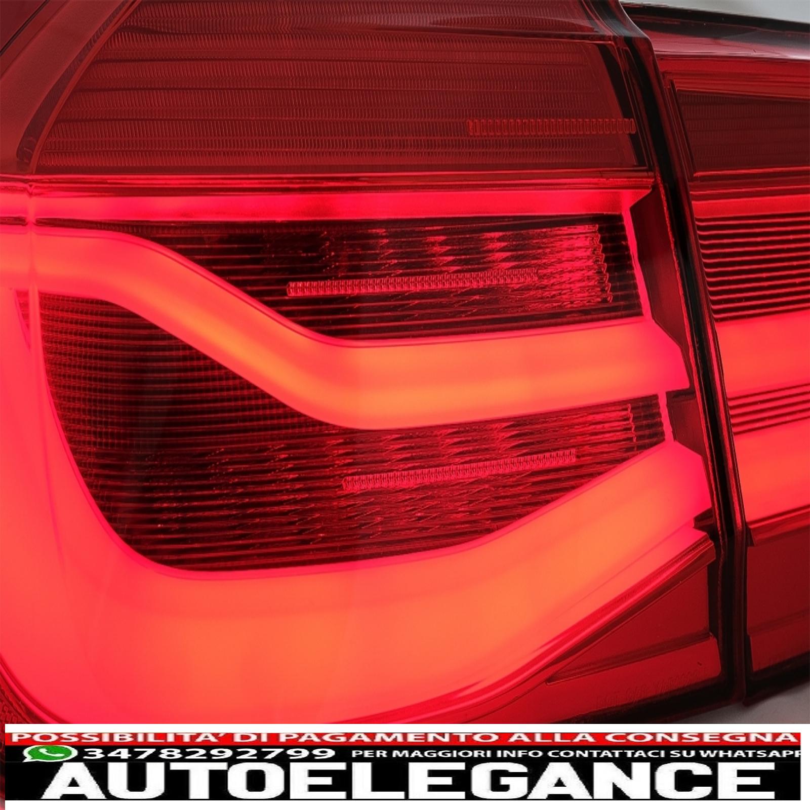 conversione fanali posteriori a led al design lci adatti per bmw serie 3 f30 pre lci lci (2011-2019) rosso trasparente con luce di svolta sequenziale dinamica AUTOELEGANCERICAMBI