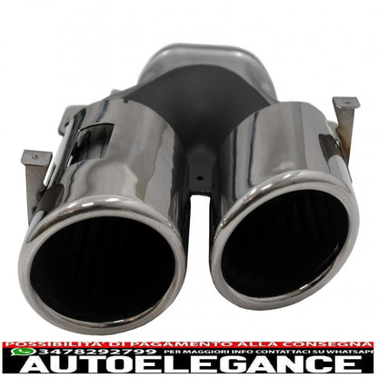 Exhaust pipes suitable for mercedes a-class w177 cla ii x118 c118 gla suv h247 glb suv x247 35 amg / 45 amg (2018-) 45s chrome design