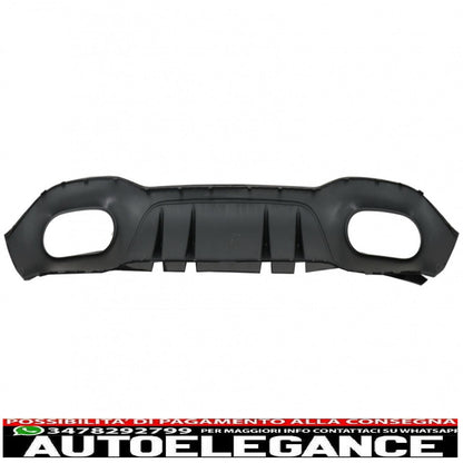 rear diffuser with front side air intakes and side fins suitable for mercedes a-class v177 sedan (2018-up) chrome exhaust