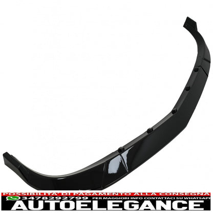 Front Bumper Spoiler Lip Extension Fit For Mercedes C Class W204 S204 C204 Sport Line (2011-2014) Piano Black