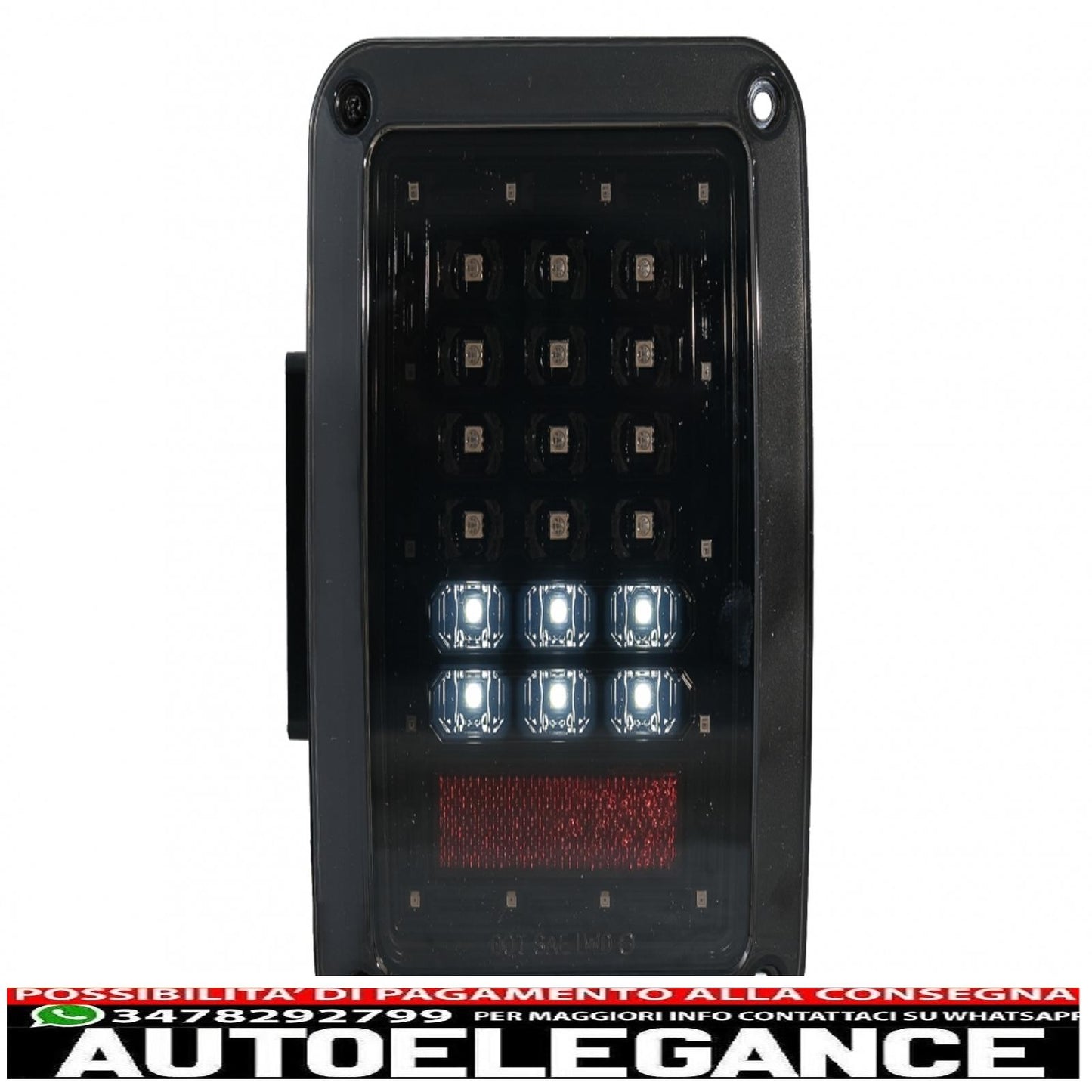 Fanali posteriori full led adatti per jeep wrangler jk (2007-2017) fumé