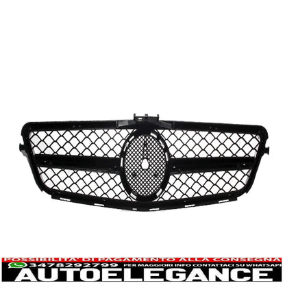 griglia anteriore adatta per mercedes classe c w204 s204 limousine station wagon (2007-2014) sportiva nera lucida e cromata