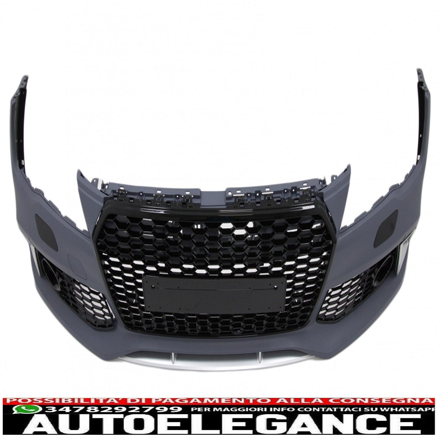 paraurti anteriore con diffusore e terminali di scarico adatti per audi a7 4g pre-facelift (2010-2014) design rs7