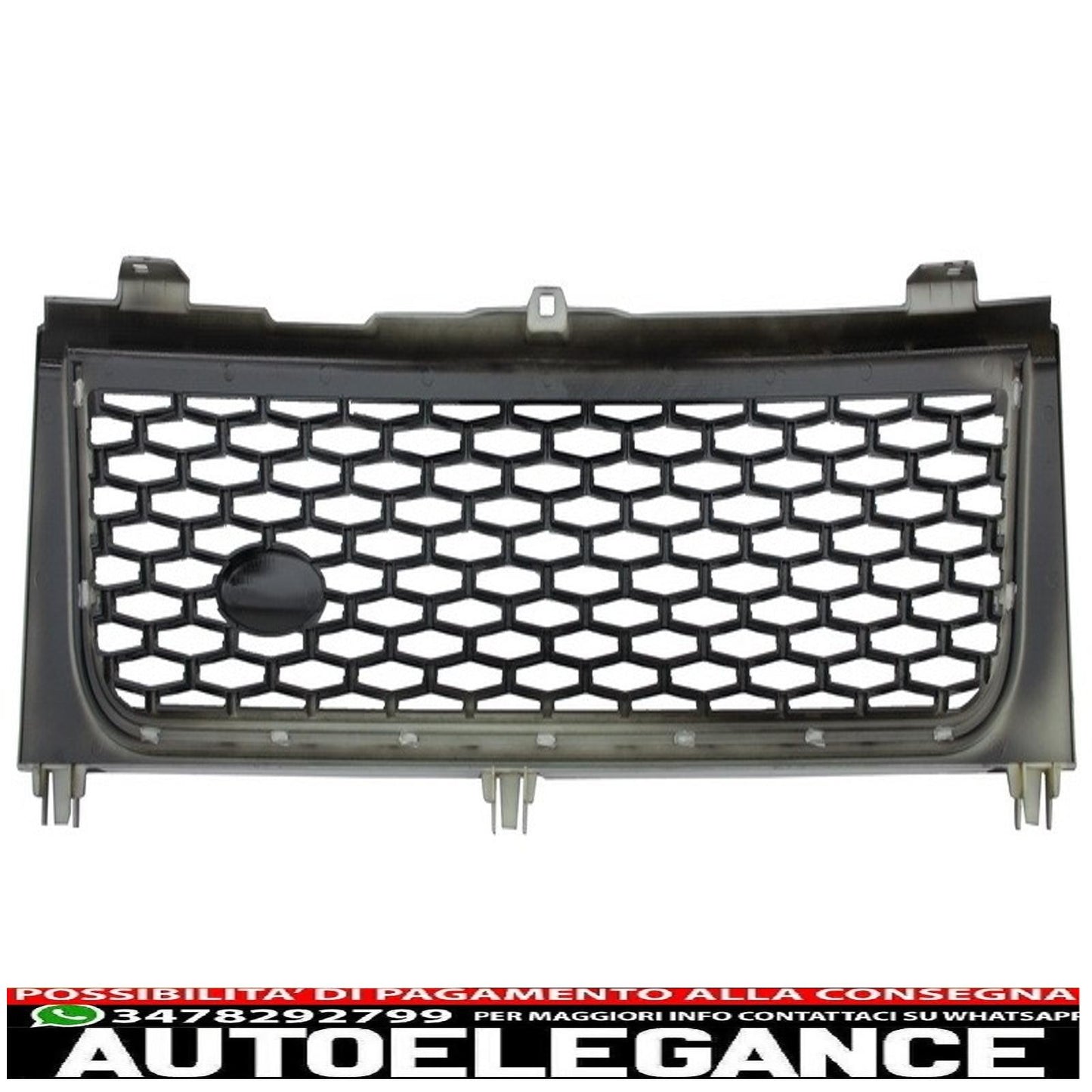 center grille suitable for land rover vogue iii l322 (2002-2005) piano black and silver autobiography supercharged edition