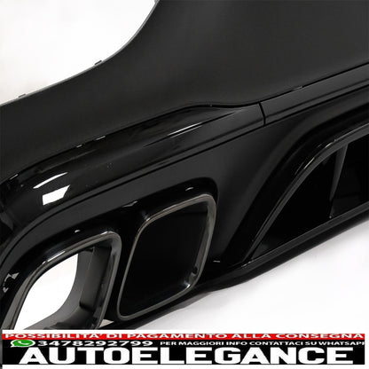 diffusore posteriore con terminali di scarico neri adatti per mercedes glc coupe facelift c253 (2020-up) design glc63