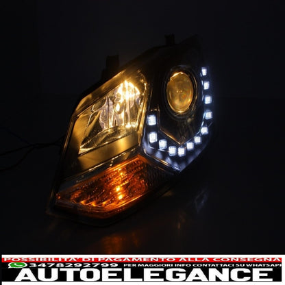 dayline headlights suitable for vw polo 6r 09+ led drl daytime running lights black optics