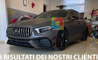 PARAURTI ANTERIORE ADATTO PER CLASSE A W177 LOOK AMG A45S + GRIGLIA CROMATA