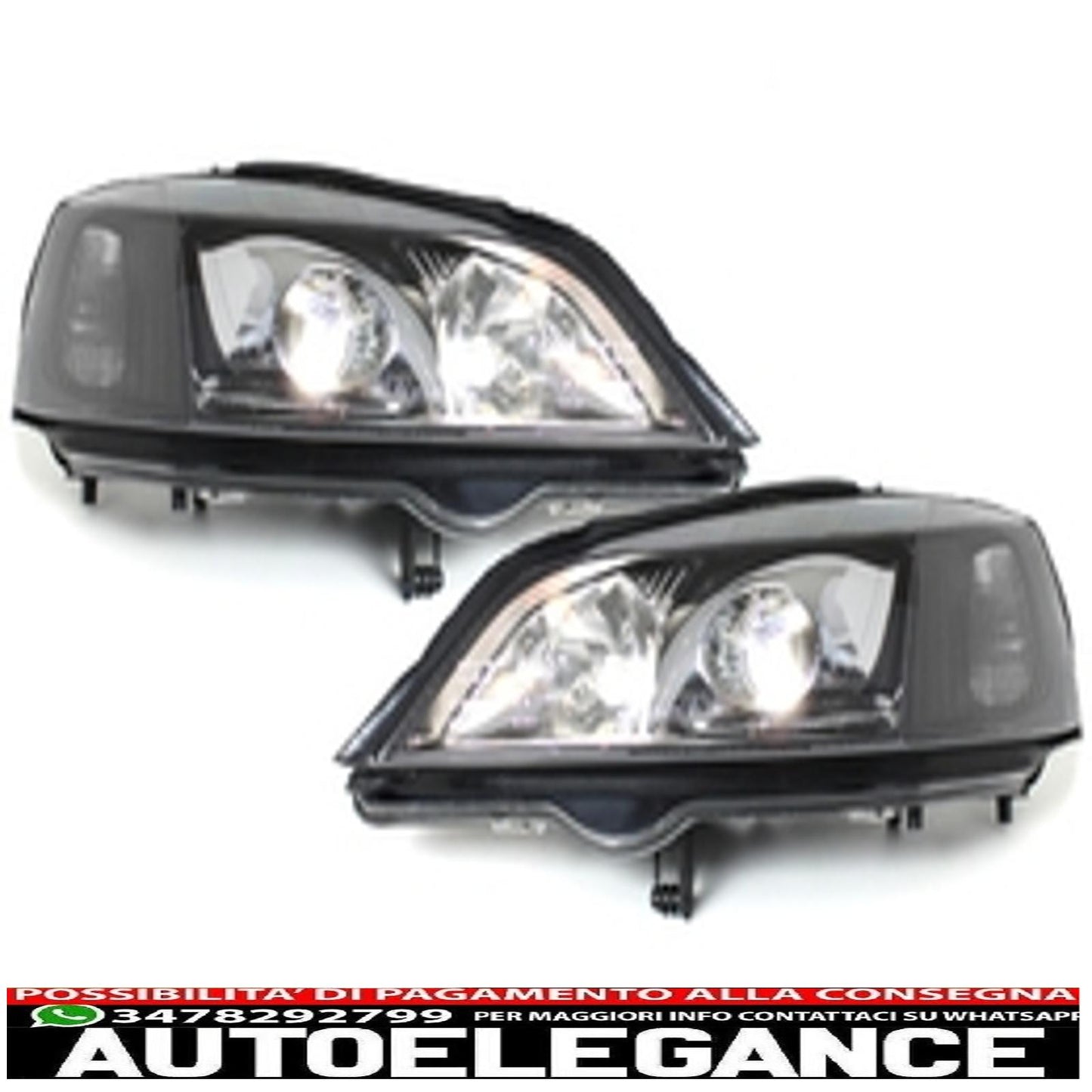 headlights suitable for opel astra g (1998-2004) black