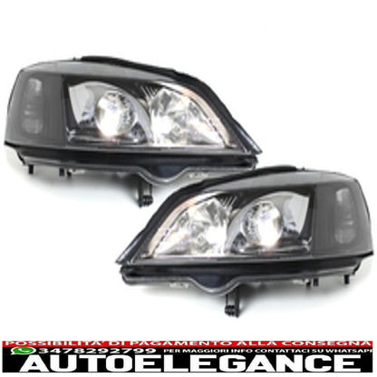 headlights suitable for opel astra g (1998-2004) black
