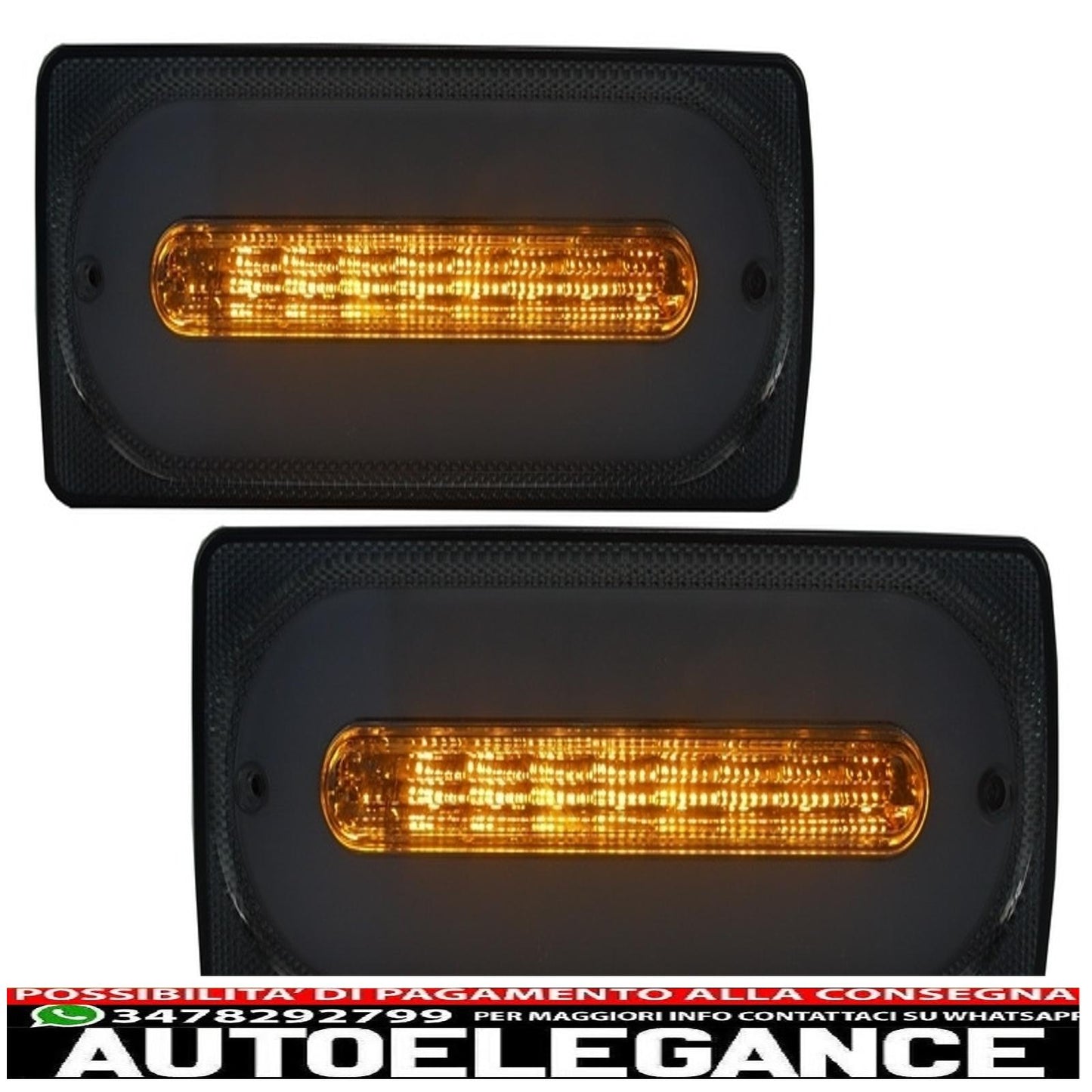fanali posteriori a led barra luminosa fumé adatti per mercedes classe g w463 (1989-2015) con modanature portiere in carbonio
