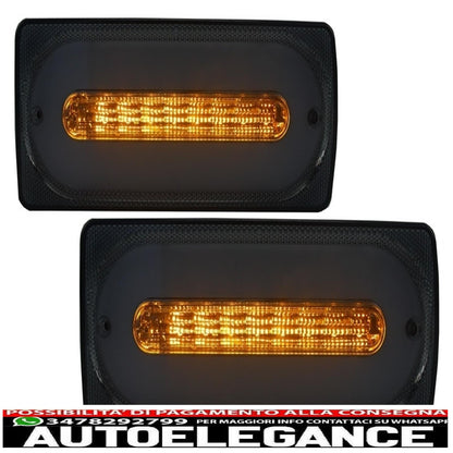 fanali posteriori a led barra luminosa fumé adatti per mercedes classe g w463 (1989-2015) con modanature portiere in carbonio
