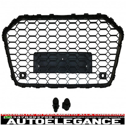 center grille without badge suitable for audi a6 c8 4k (2018-up) rs6 design piano black 
