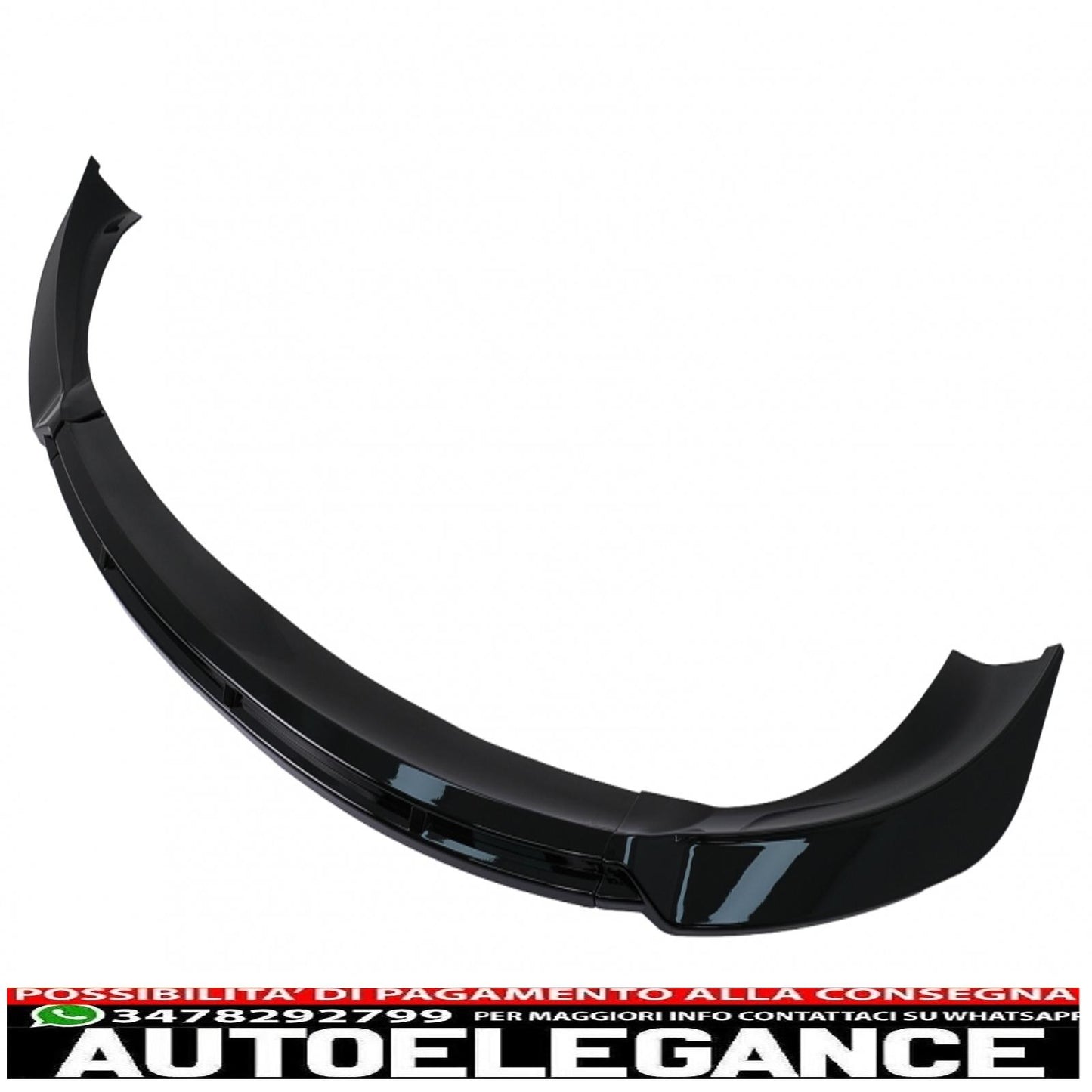 Front bumper additional spoiler lip suitable for Tesla Model 3 (2017-up) Piano Black 