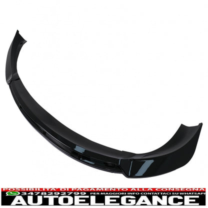 Front bumper additional spoiler lip suitable for Tesla Model 3 (2017-up) Piano Black 