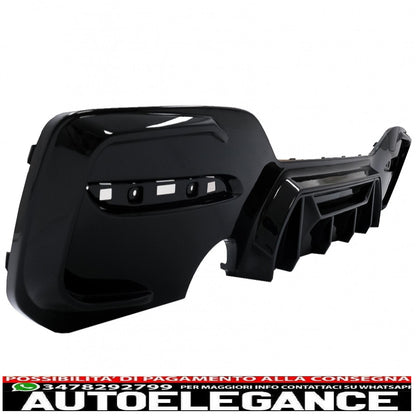 spoiler paraurti posteriore mantovana diffusore doppia uscita singola adatto per bmw serie 1 f20 f21 lci (2015-2019) pianoforte nero design da competizione