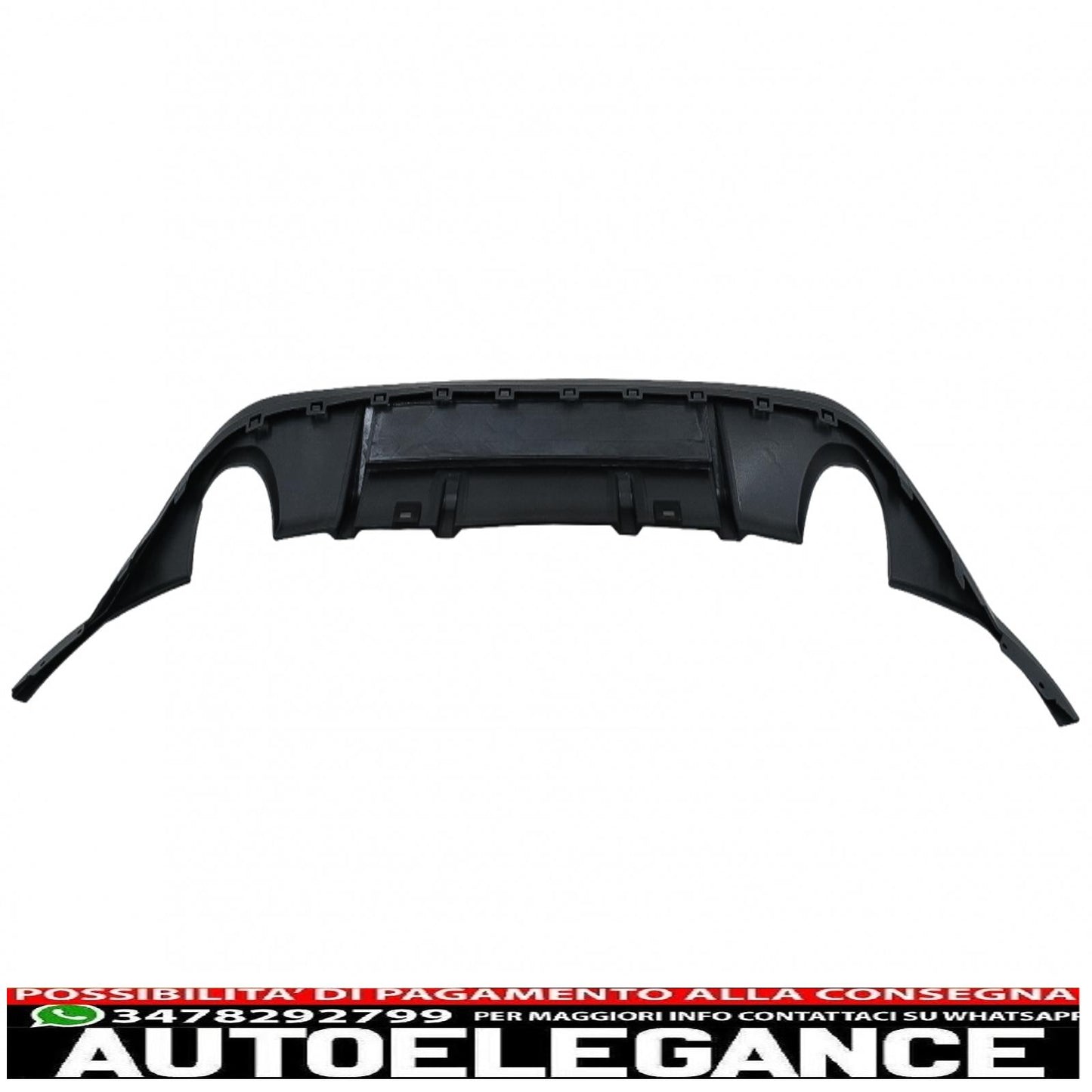 diffusore paraurti posteriore con doppia uscita per terminali di scarico singoli adatto per vw golf 7 vii (2013-2016) design gti