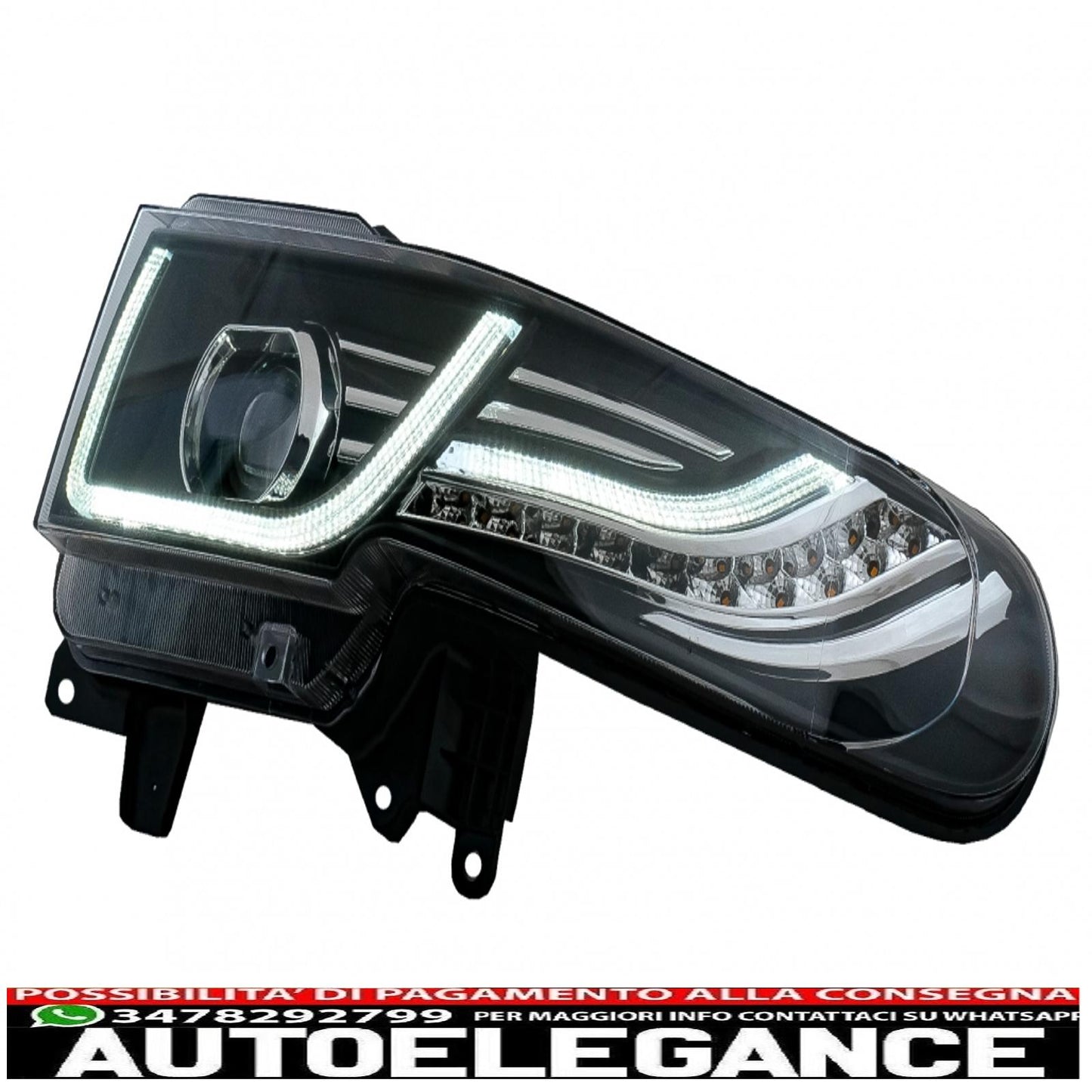 griglia anteriore con fari a led look bi-xeno adatta per toyota fj cruiser xj10 (2007-2015) con indicatori di direzione dinamici