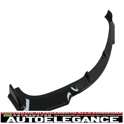Front bumper additional spoiler suitable for BMW 3 Series E90 E91 LCI (2008-2011) Limousine Touring Piano Black 