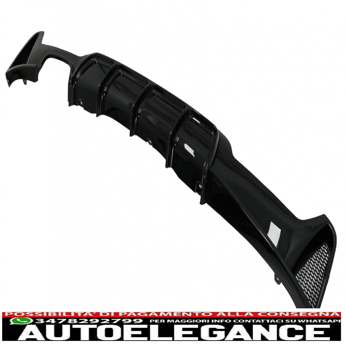 Rear bumper diffuser suitable for bmw 4 series f32 f33 f36 (2013-2019) coupe cabrio m design left double outlet piano black