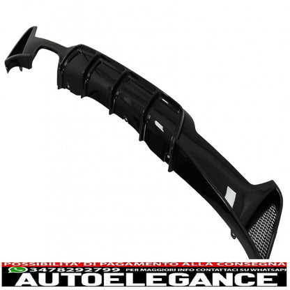 Rear bumper diffuser suitable for bmw 4 series f32 f33 f36 (2013-2019) coupe cabrio m design left double outlet piano black