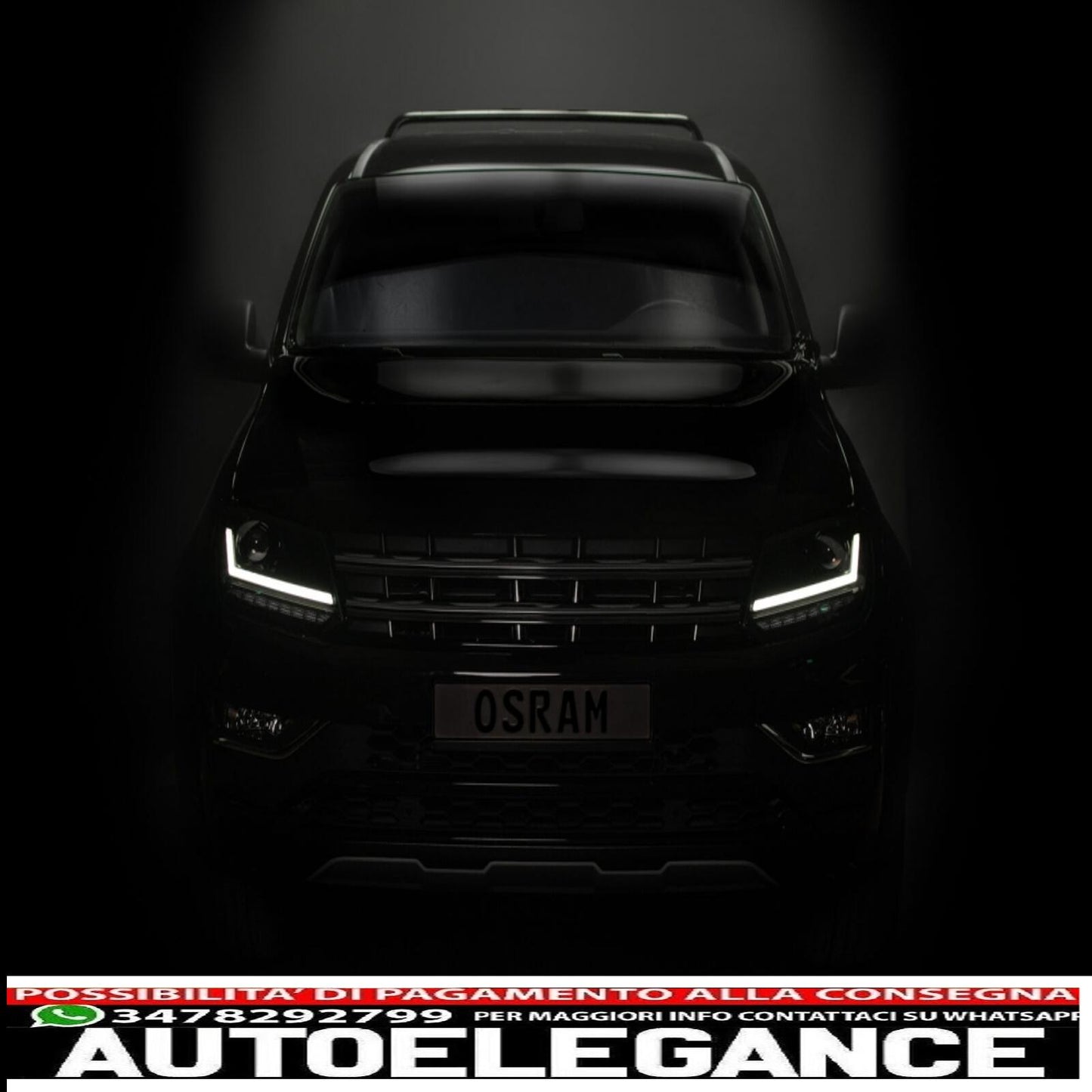 osram ledriving full led headlights suitable for vw amarok (2010-up) black dynamic sequential direction indicators 