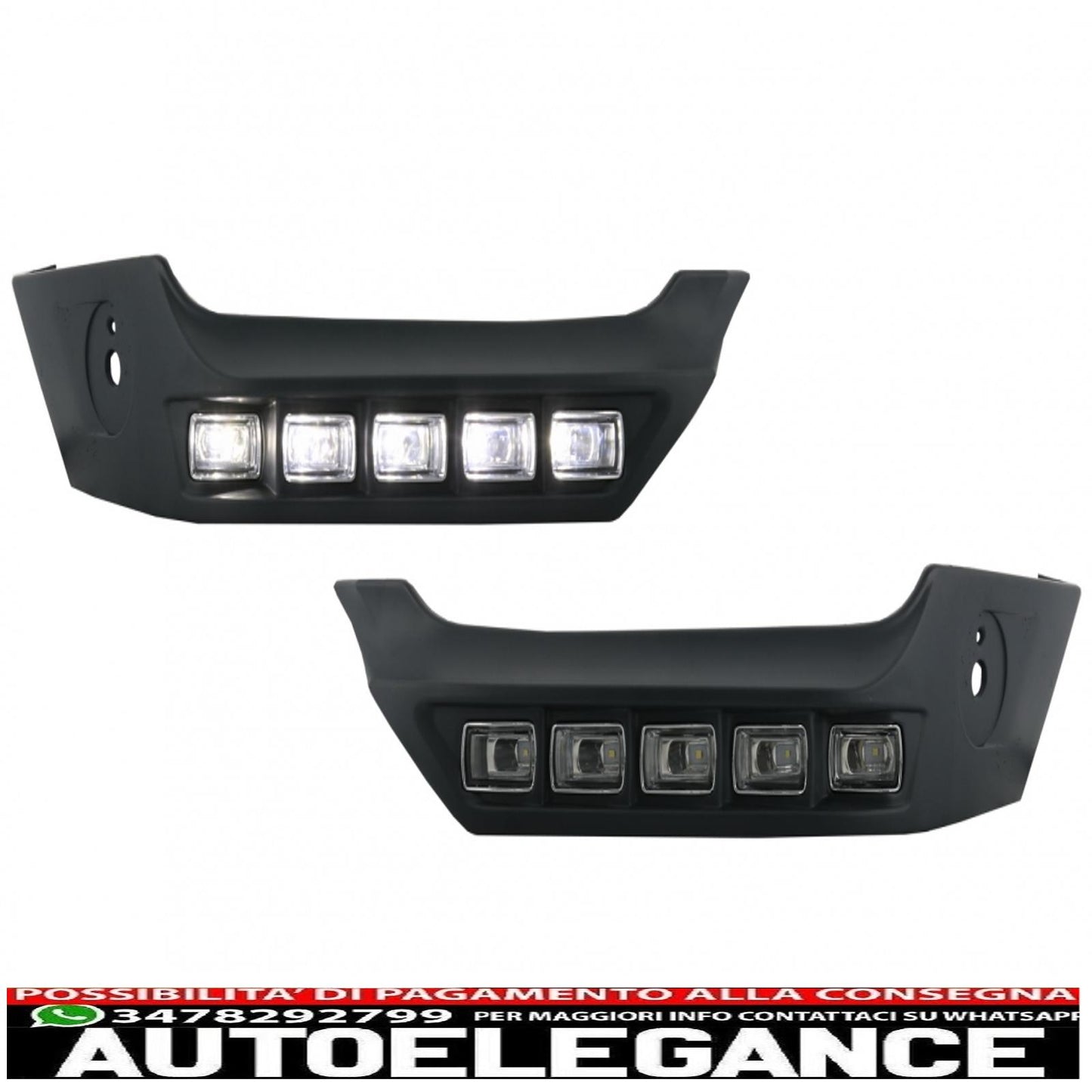 Pacchetto protezione sottoscocca per fuoristrada con piastra paramotore con luci drl adatto per mercedes classe G w463 (1989-2017)