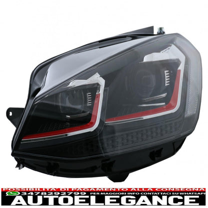 LED headlights suitable for vw golf 7.5 vii (2017-up) gti look with sequential dynamic cornering lights 