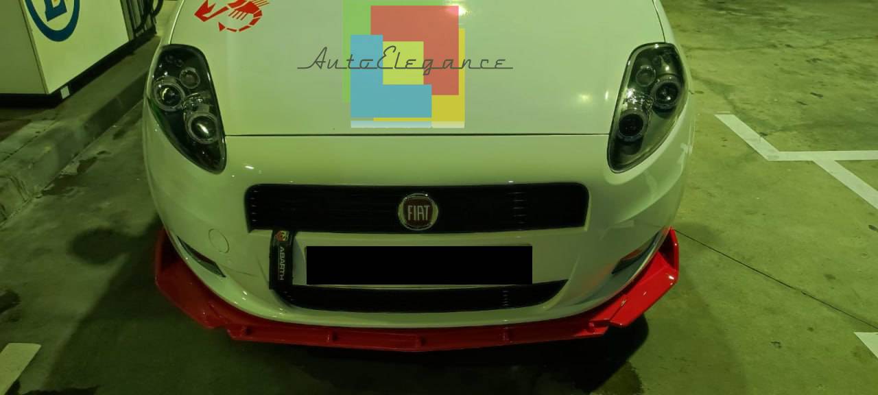 SPLITTER ANTERIORE ADATTO PER FIAT GRANDE PUNTO LOOK NERO LUCIDO DESIGN SPORTIVO