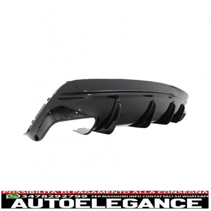Diffusore d'aria per paraurti posteriore con terminali di scarico adatti per Mercedes Cla W117 X117 Shooting Brake (2013-2018) Facelift Cla45 Look Nero