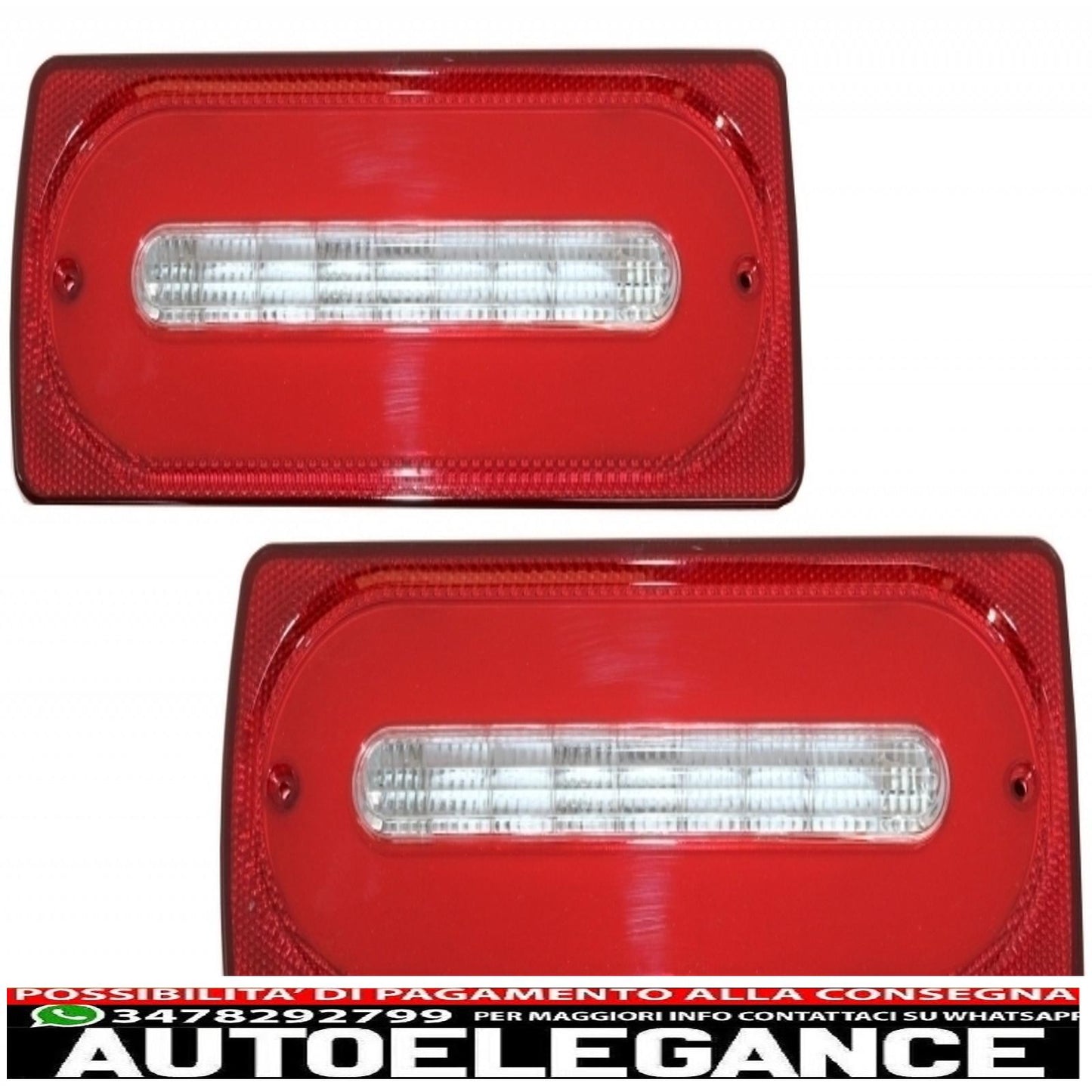 fanali posteriori full led barra luminosa luci di svolta sequenziali dinamiche rosse con fendinebbia e spoiler sul tetto adatti per mercedes benz classe g w463 (1989-2015)