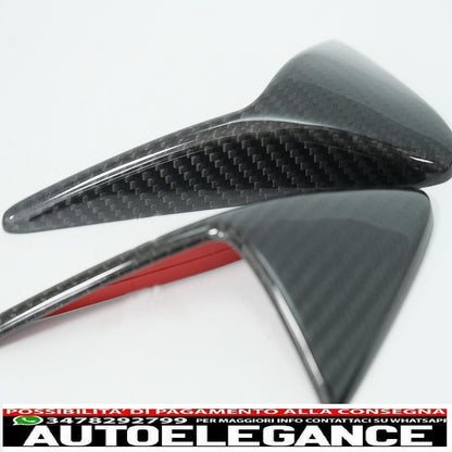 Trunk Spoiler with Turn Signal Covers, Side Marker Lights, Suitable for Tesla Model 3 (2017-up), Real Carbon