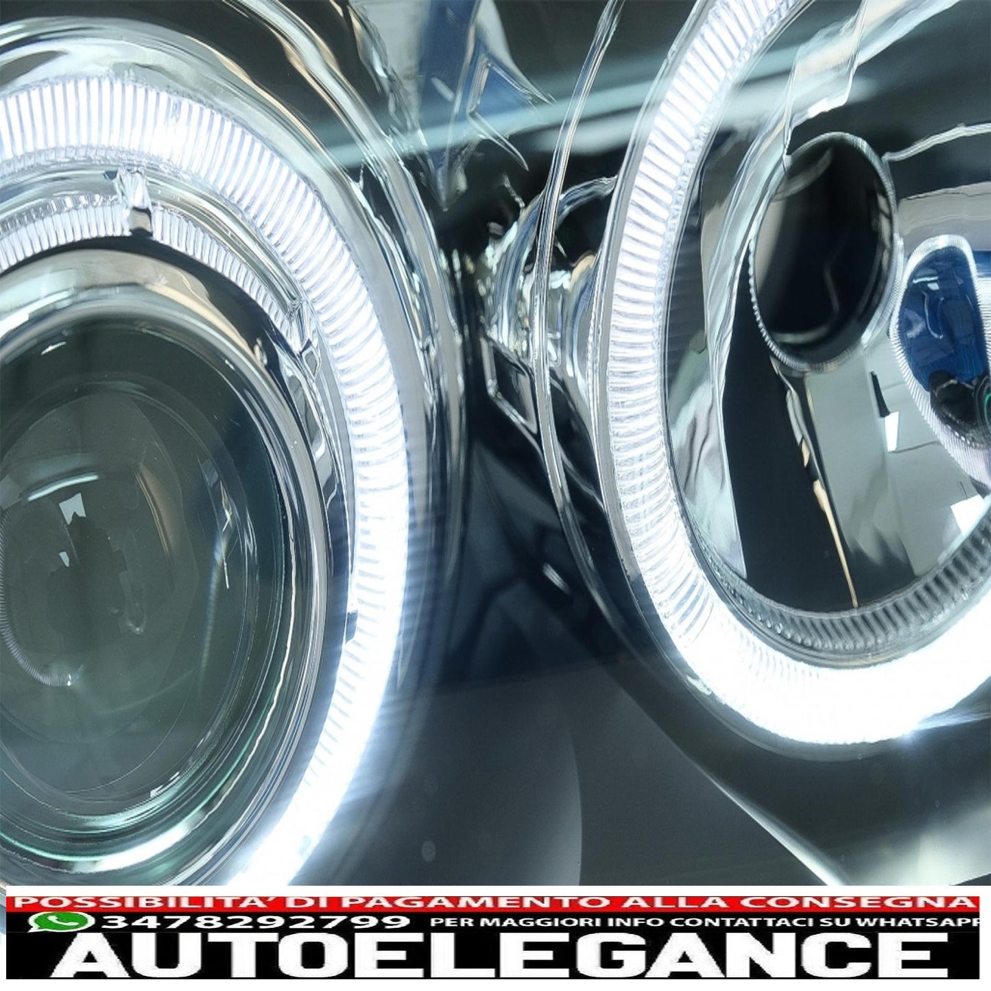 angel eye headlights suitable for bmw 1 series e81 e82 e87 e88 (2004-2011) 2 black halo rims 