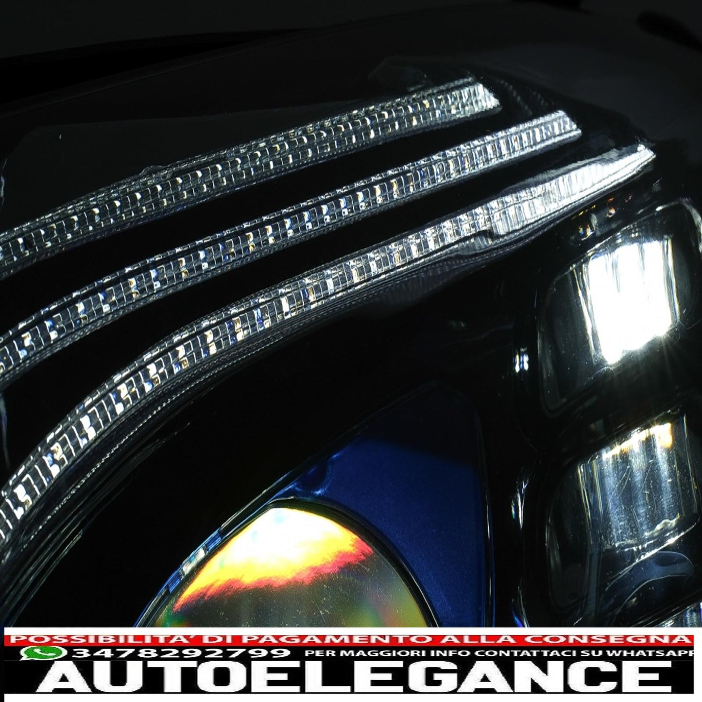fari anteriori full led adatti per mercedes classe c w205 s205 (2014-2020) design w222 con guida a sinistra