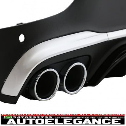 diffusore posteriore con terminali di scarico argento adatti per mercedes glc coupe facelift c253 (2020-) glc43 design