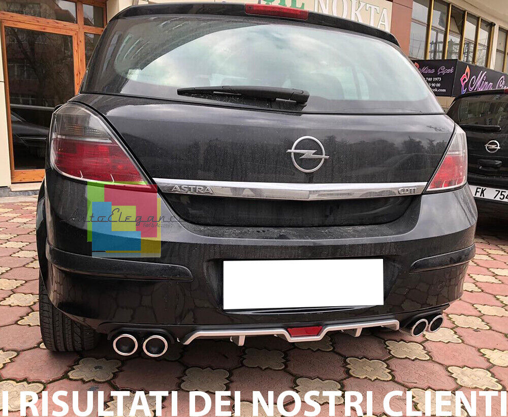 SOTTO PARAURTI POSTERIORE - OPEL ASTRA H DIFFUSORE QUATTRO TERMINALI ABS
