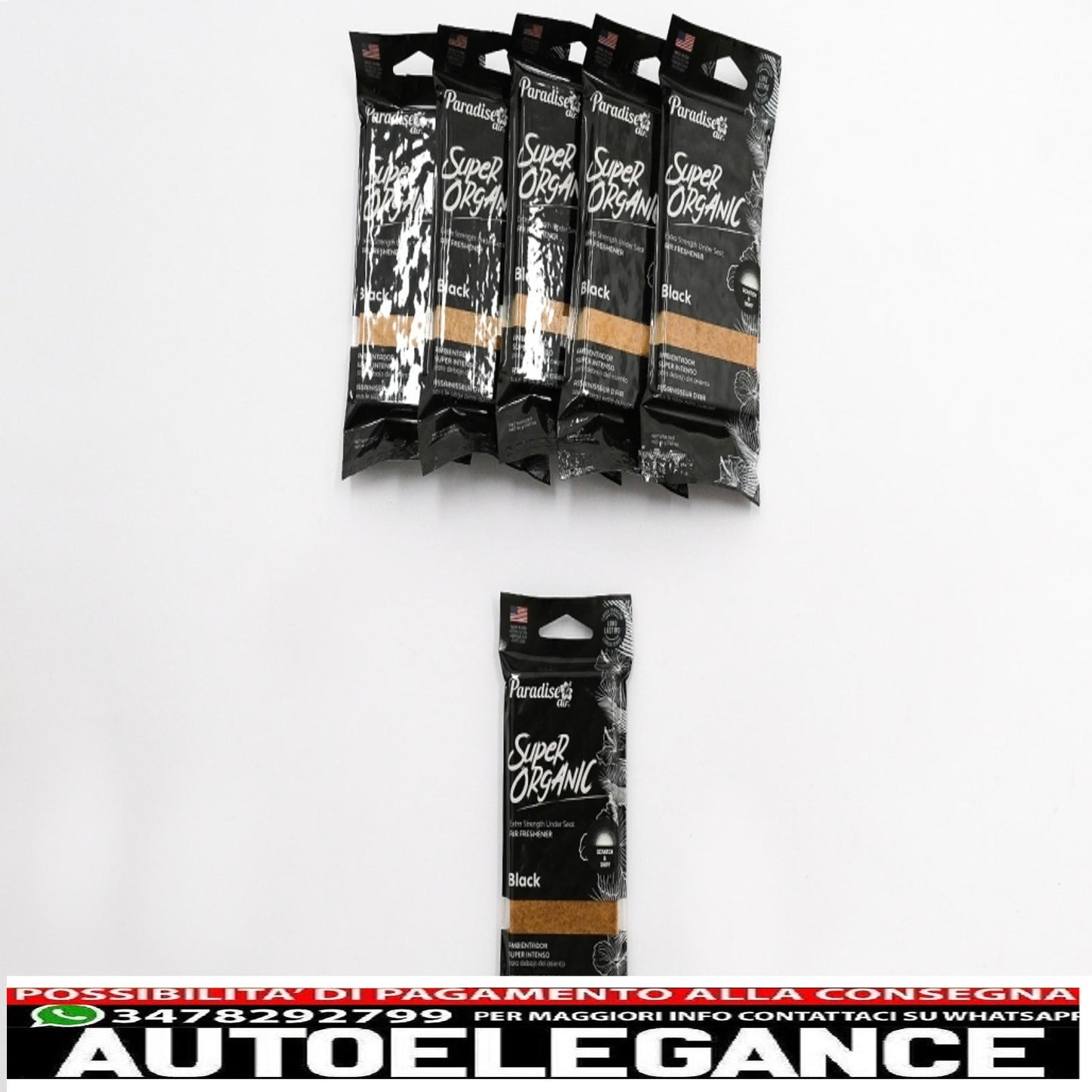 paradise fresh air super biologico extra forte deodorante sottosedile nero