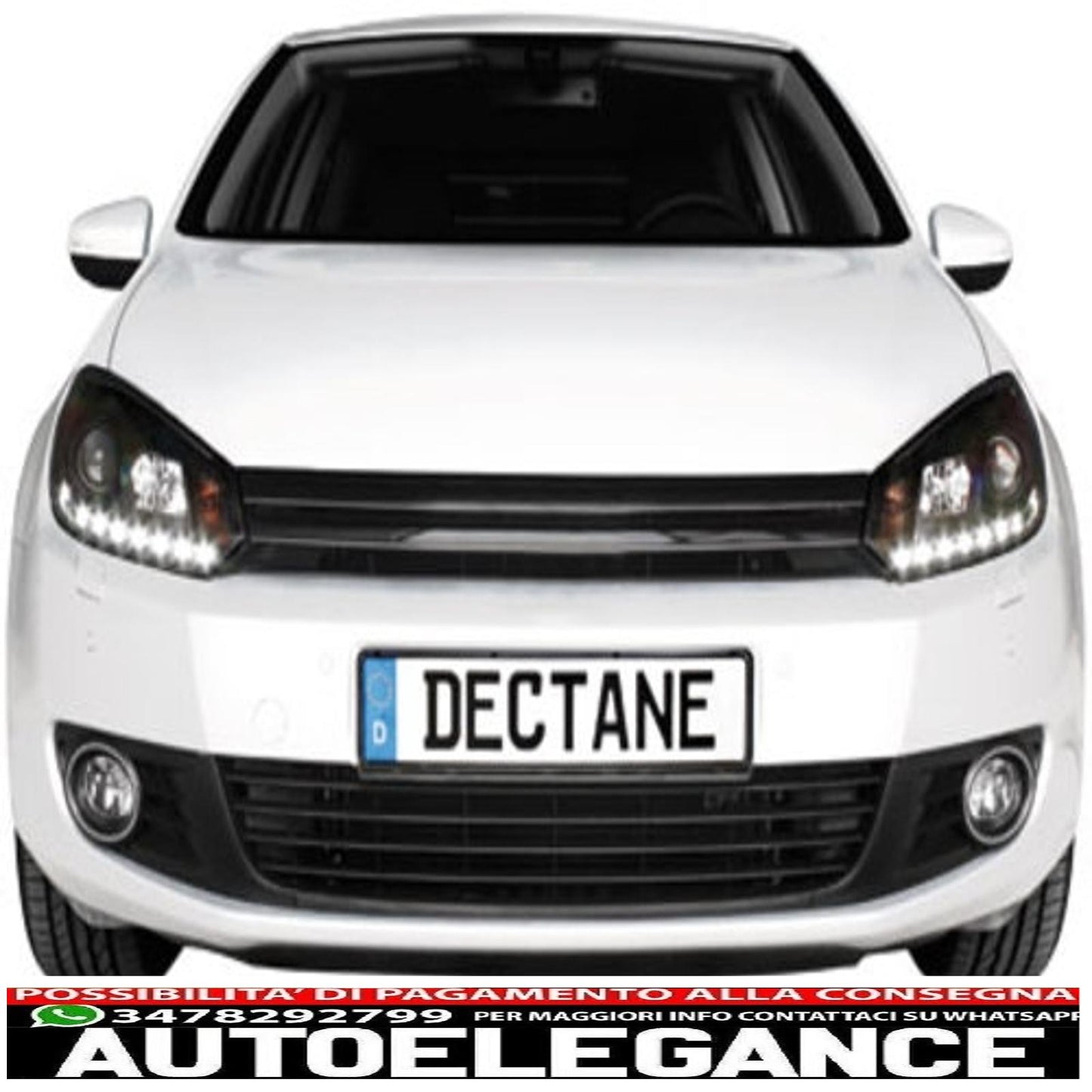headlights suitable for vw golf 6 (10.2008-2012) tru drl daytime black 